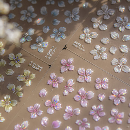Jelly Nail Stickers ins Hot-selling Nail Stickers Crystal Flower Nail Art Decorations Stickers