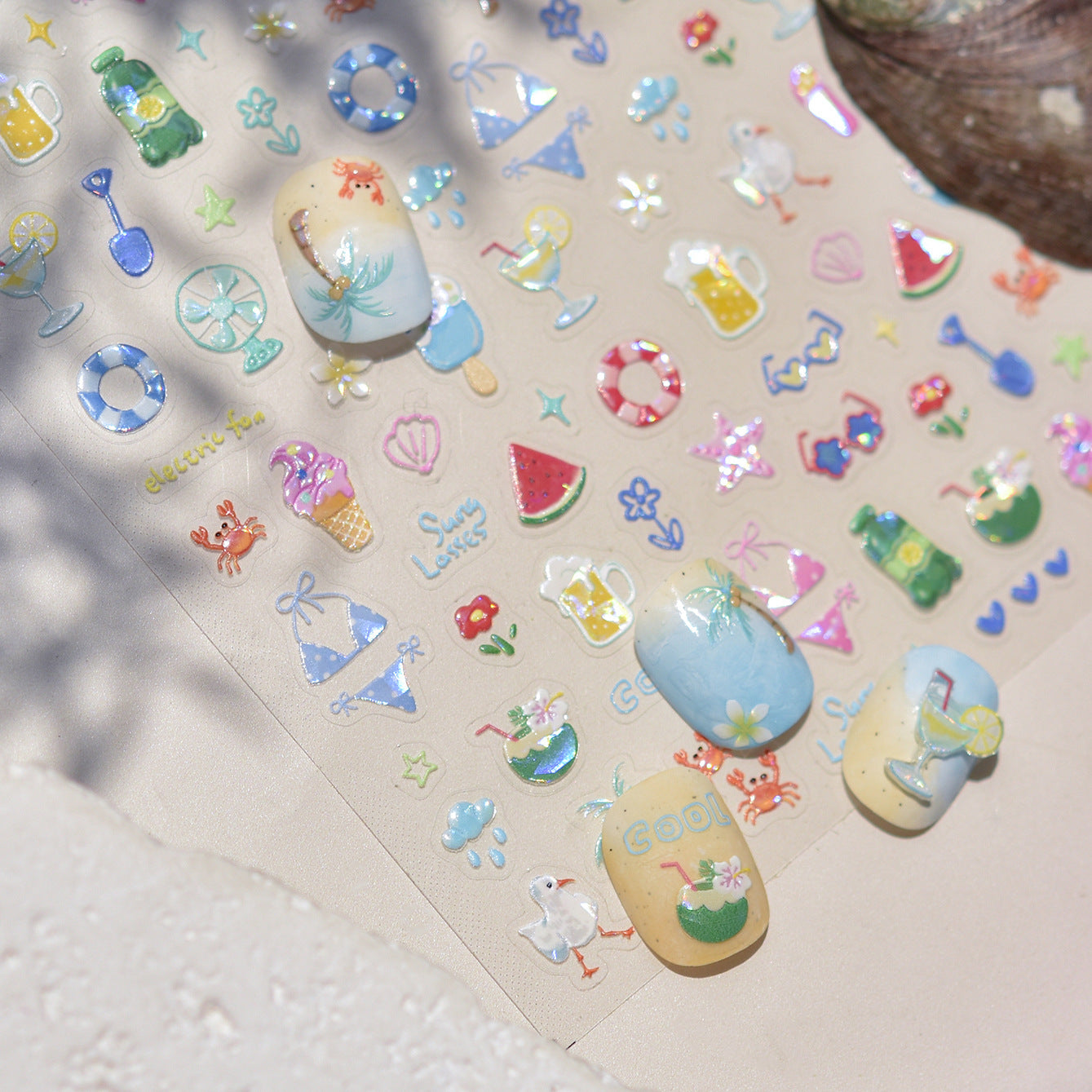 Jelly Nail Stickers Hot-selling Cute Nail Stickers Watermelon Ice Cream Decorations Nail Art