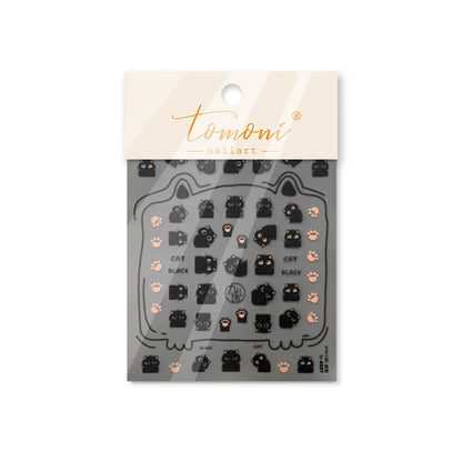 Adorable Black Cat Themed Nail Stickers - 30 PCS Thin yet Durable Flexible Nail Art Decals with Playful Kitty Designs for Women and Girls, Cute Animal Nail Decor