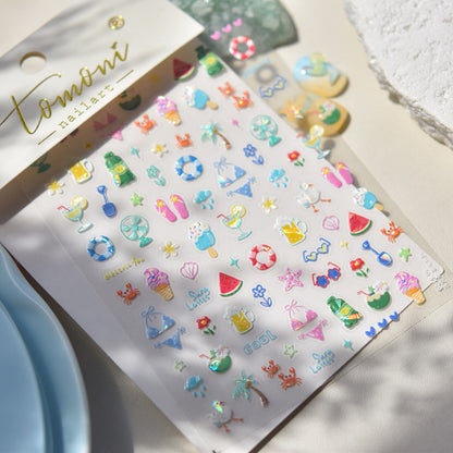 Jelly Nail Stickers Hot-selling Cute Nail Stickers Watermelon Ice Cream Decorations Nail Art