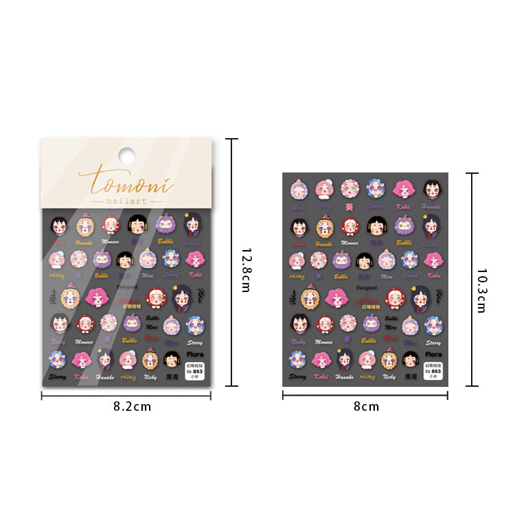 Embossed Nail Stickers Internet Celebrity Hot Style Ancient Style Spring Peach Blossom Nail Stickers Spring Peach Blossom Accessories Stickers