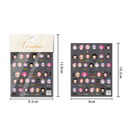 Embossed Nail Stickers Internet Celebrity Hot Style Ancient Style Spring Peach Blossom Nail Stickers Spring Peach Blossom Accessories Stickers