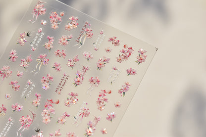Embossed Nail Stickers Internet Celebrity Hot Style Ancient Style Spring Peach Blossom Nail Stickers Spring Peach Blossom Accessories Stickers