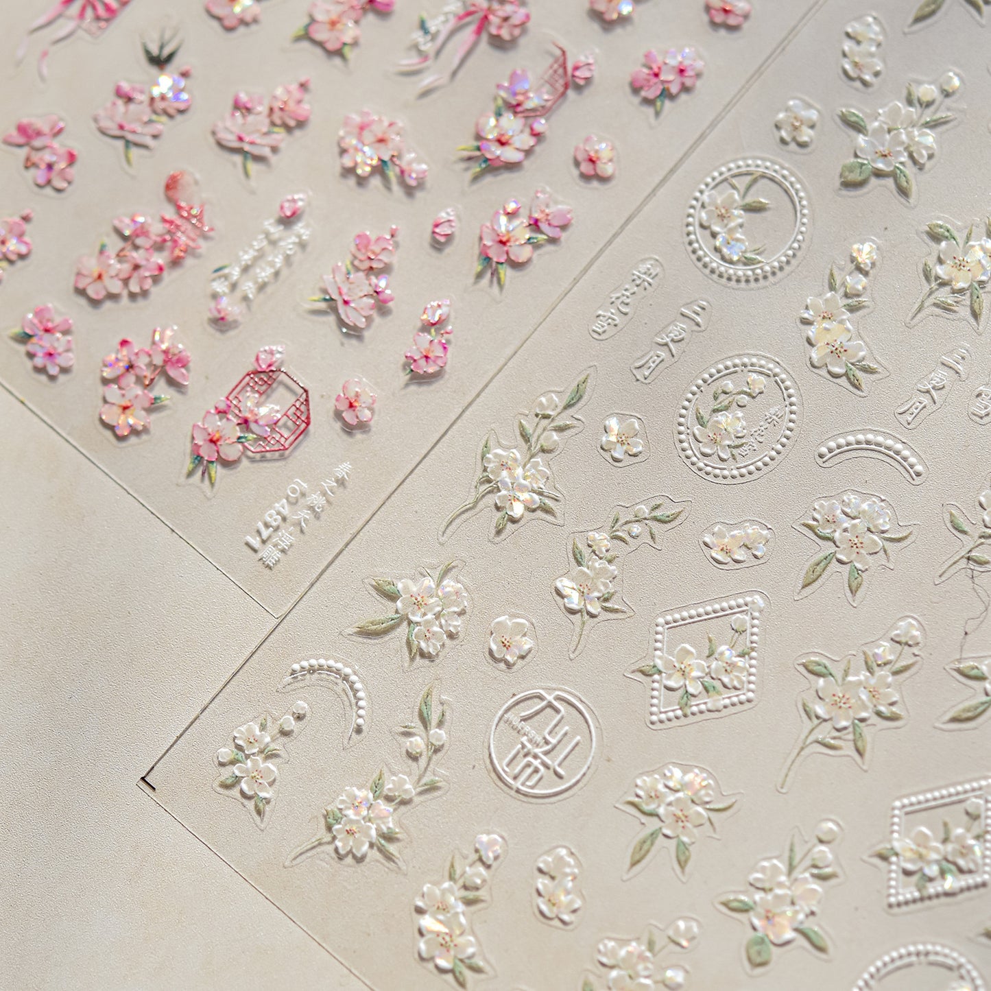 Embossed Nail Stickers Internet Celebrity Hot Style Ancient Style Spring Peach Blossom Nail Stickers Spring Peach Blossom Accessories Stickers