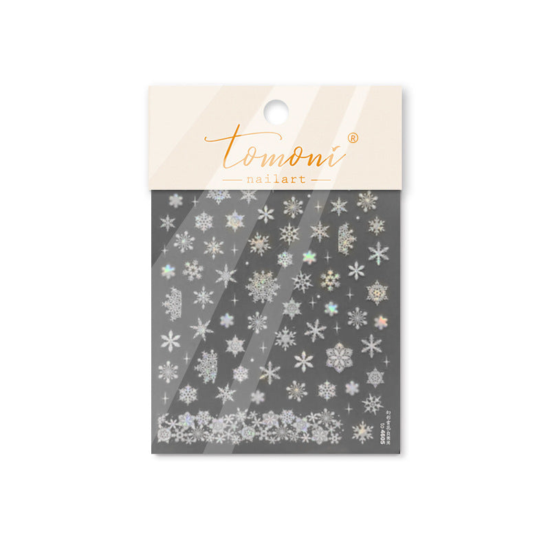 Pearl Shell Glow Snowflake Nail Stickers for Children - Colorful Winter Themed Nail Decals with Iridescent Shine, Non-Toxic & Waterproof Nail Art for Girls Boys
