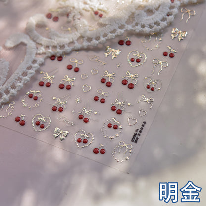 Jelly Nail Stickers Ins Nail Stickers Handmade DIY Strawberry Fruit Auxiliary Stickers Cherry Decorations Accessories