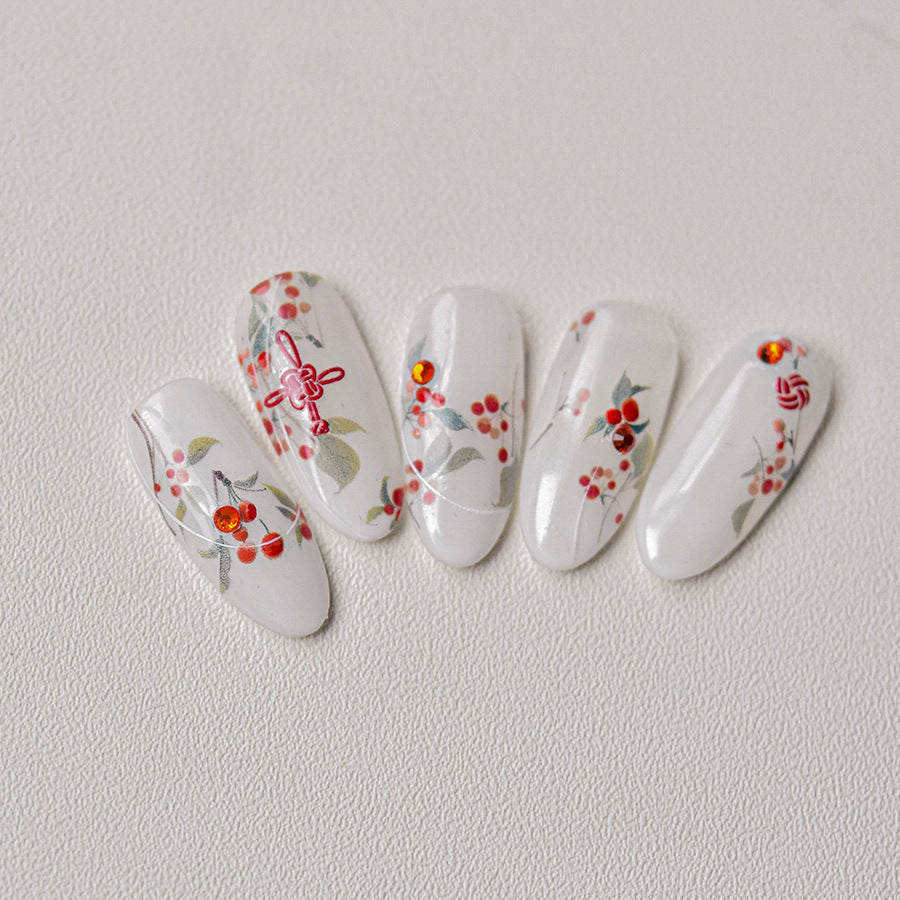 Crystal Diamond Nail Stickers Nail Stickers Acacia Red Bean