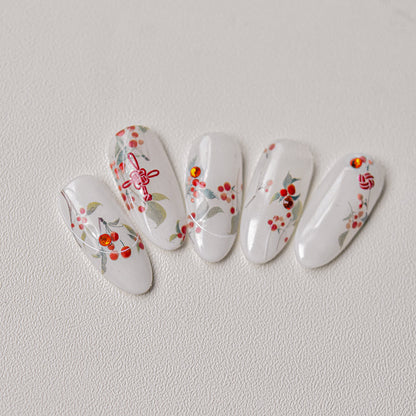 Crystal Diamond Nail Stickers Nail Stickers Acacia Red Bean