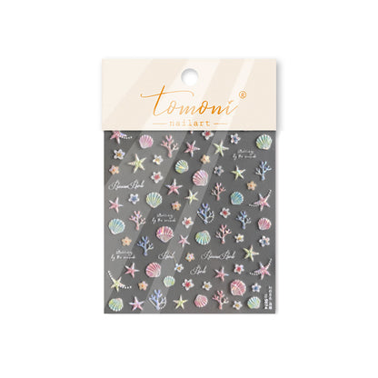 Shell Light Nail Stickers ins Popular3d 3D Nail Stickers Iridescent Shell Nail Art Decorations Mixed Styles