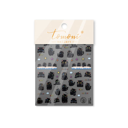 Adorable Black Cat Themed Nail Stickers - 30 PCS Thin yet Durable Flexible Nail Art Decals with Playful Kitty Designs for Women and Girls, Cute Animal Nail Decor