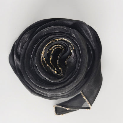 Shiny Satin Smooth Crepe Four-Sided Metal Chain Headscarf High-End Malay Middle Eastern Headscarf Arab