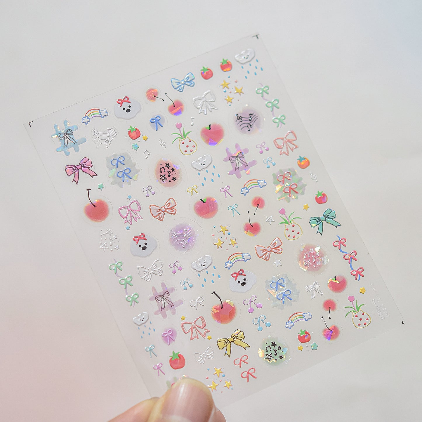 Collage Doodle Shell Effect Nail Stickers for Kids - Iridescent Pearl Nail Art Decals with Fun Patterns, Non-Toxic & Easy to Apply Nail Decor for Children