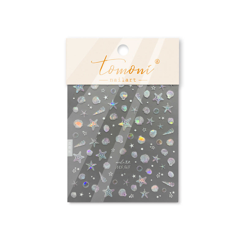 Shell Light Nail Stickers Ins High-End Feel Journal Nail Stickers Ocean Shell